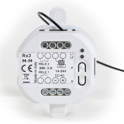 RX2R - dvoukanálový multifrekvenční přijímač 433,92 a 868 MHz